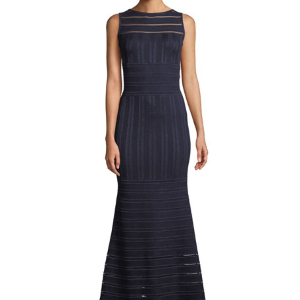 St. John Sleeveless Gossamer Illusion Knit Mermaid Dress - Picture 15 of 15